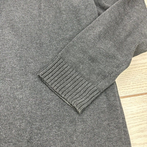 Refectory Sweater Mens L Gray 4 Button 1/4 Henley Banded Heavy Knit Pullover - Picture 5 of 9